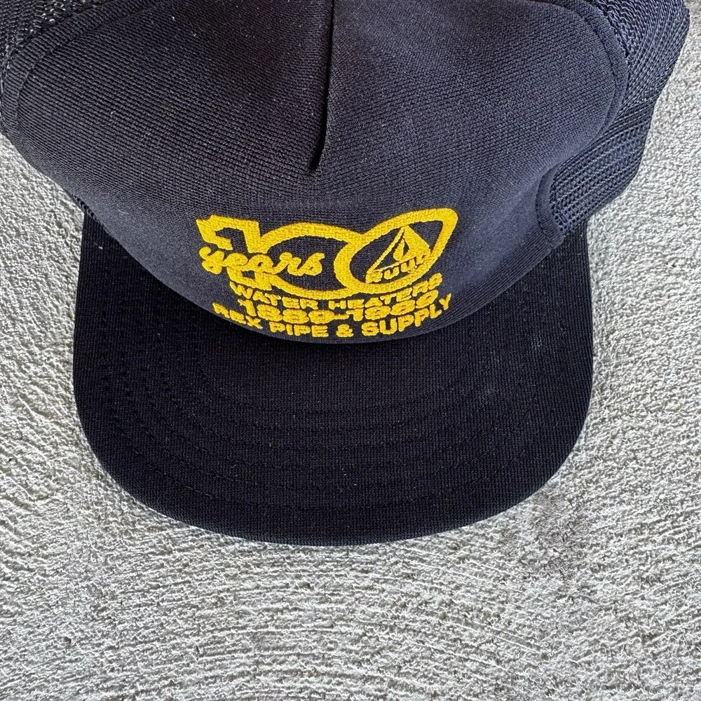 Ruud Water Heaters Hat Cap 100 Yrs Snapback Trucker Black Made in‎ USA Vtg